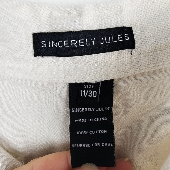 Sincerely Jules Wide Leg Crop Pants in Cream NWT - Picture 7 of 8